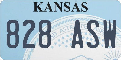 KS license plate 828ASW
