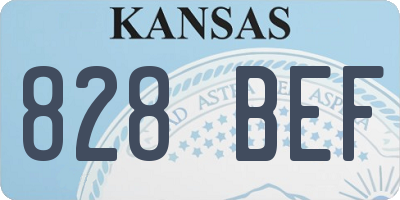KS license plate 828BEF
