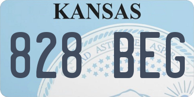 KS license plate 828BEG