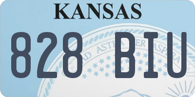 KS license plate 828BIU