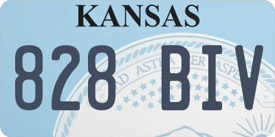 KS license plate 828BIV