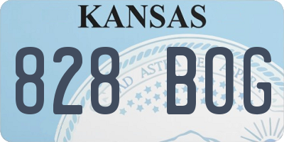 KS license plate 828BOG