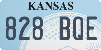 KS license plate 828BQE