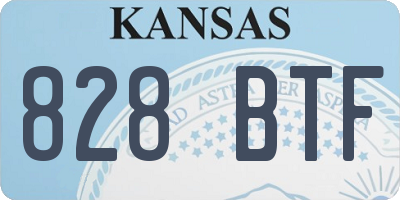 KS license plate 828BTF