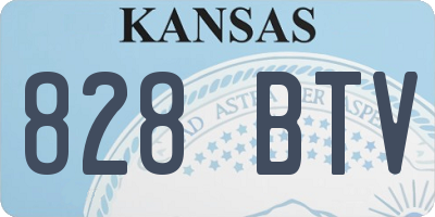 KS license plate 828BTV