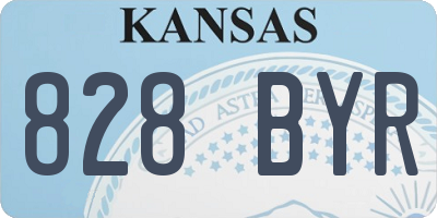 KS license plate 828BYR