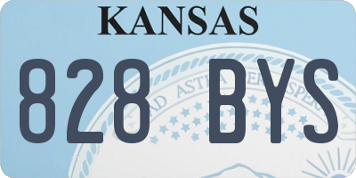 KS license plate 828BYS
