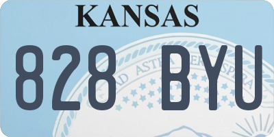 KS license plate 828BYU