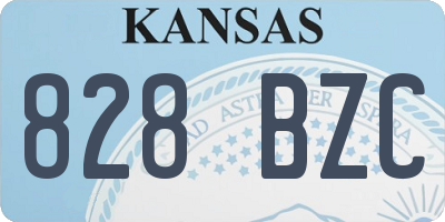 KS license plate 828BZC