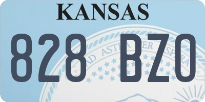 KS license plate 828BZO