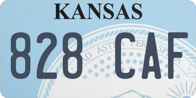 KS license plate 828CAF
