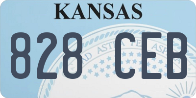 KS license plate 828CEB