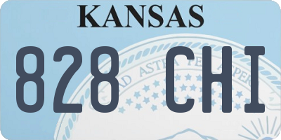 KS license plate 828CHI