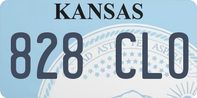 KS license plate 828CLO