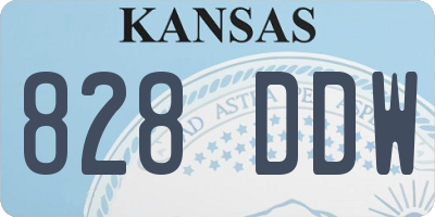 KS license plate 828DDW