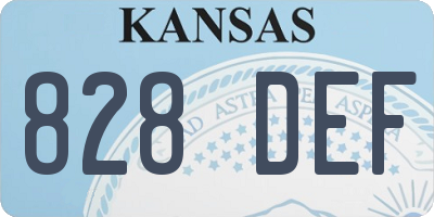 KS license plate 828DEF