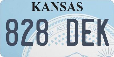 KS license plate 828DEK