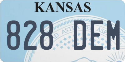 KS license plate 828DEM