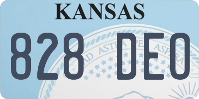 KS license plate 828DEO