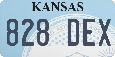 KS license plate 828DEX