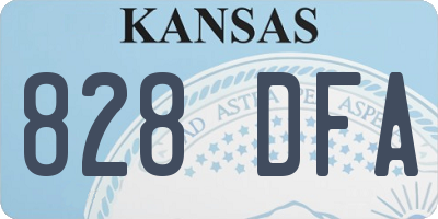 KS license plate 828DFA