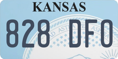 KS license plate 828DFO