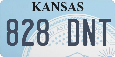 KS license plate 828DNT