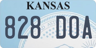 KS license plate 828DOA