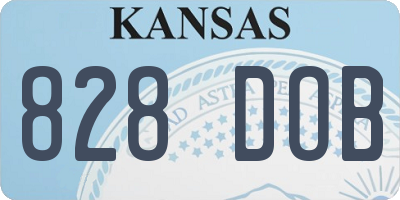 KS license plate 828DOB
