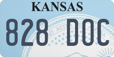KS license plate 828DOC