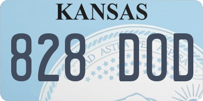 KS license plate 828DOD