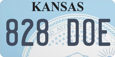 KS license plate 828DOE