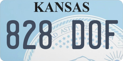 KS license plate 828DOF