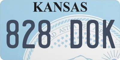 KS license plate 828DOK