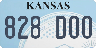 KS license plate 828DOO