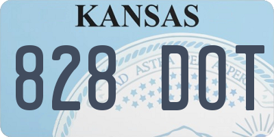 KS license plate 828DOT
