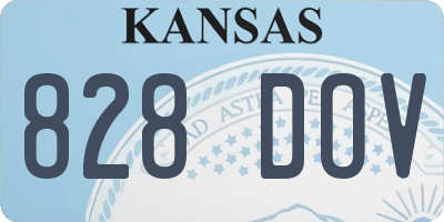 KS license plate 828DOV