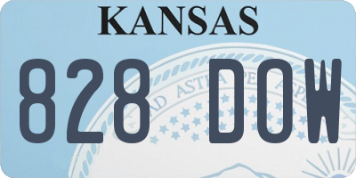 KS license plate 828DOW