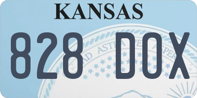KS license plate 828DOX