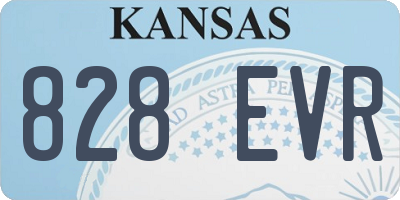 KS license plate 828EVR