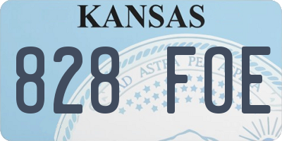 KS license plate 828FOE