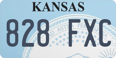 KS license plate 828FXC
