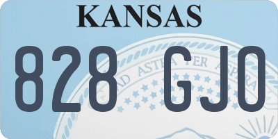 KS license plate 828GJO