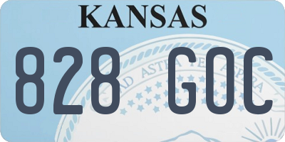 KS license plate 828GOC