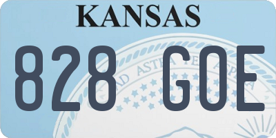KS license plate 828GOE