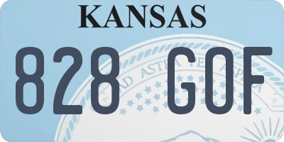 KS license plate 828GOF