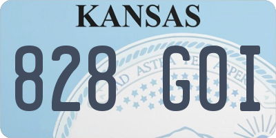 KS license plate 828GOI