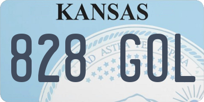 KS license plate 828GOL