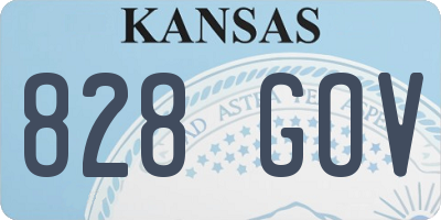 KS license plate 828GOV