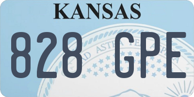 KS license plate 828GPE